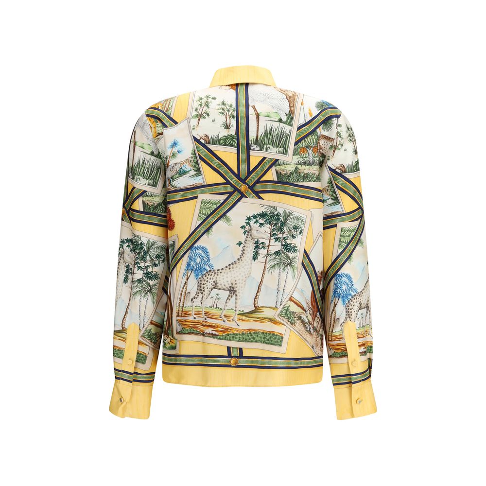 Gucci Bicolor Silk Pattern Shirt