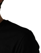 Dolce & Gabbana Black King Patch Cotton Men CrewNeck T-shirt