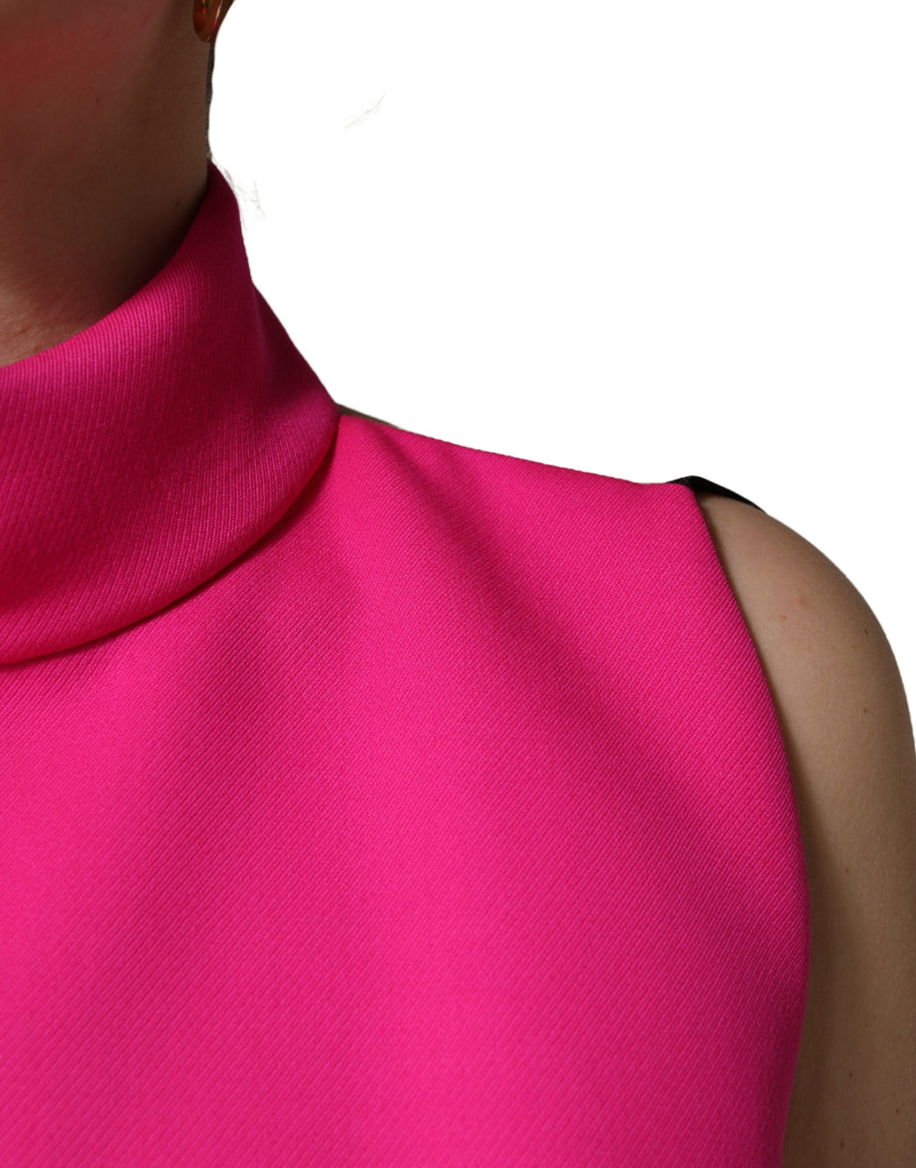 Dolce & Gabbana Hot Pink Wool Backless Sleeveless Tank Top