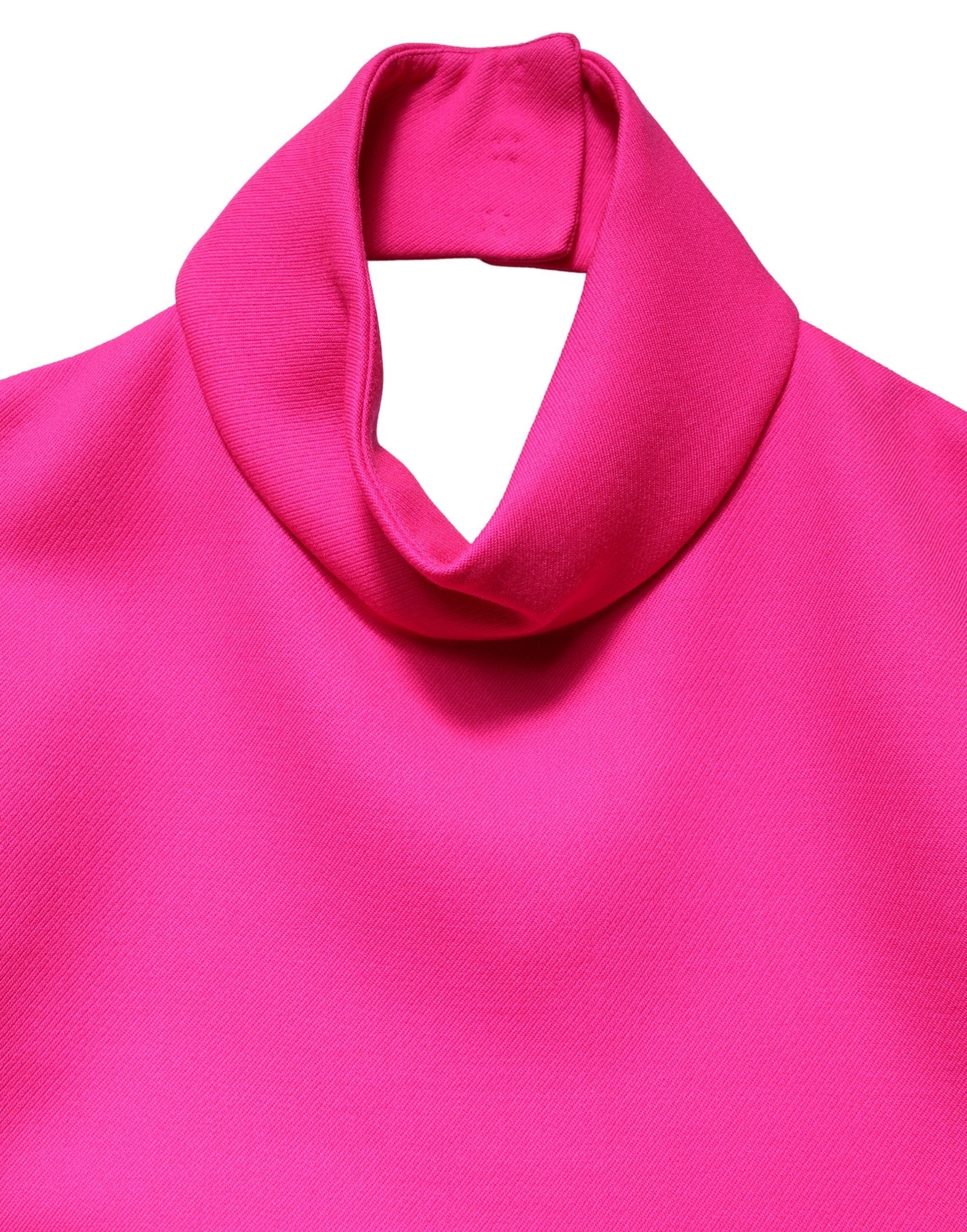 Dolce & Gabbana Hot Pink Wool Backless Sleeveless Tank Top