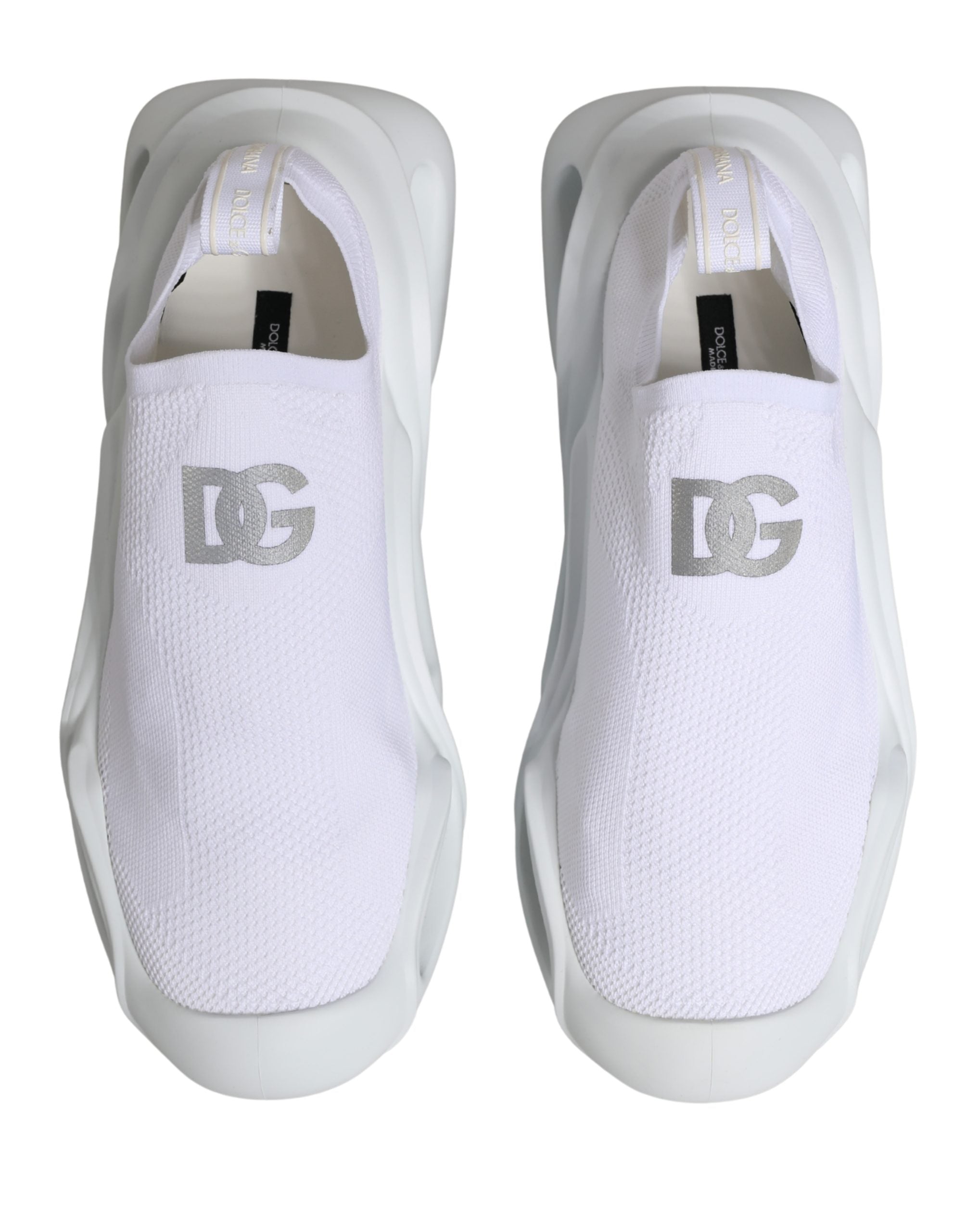 Dolce & Gabbana White Slip On Wave Low Top Sneakers Shoes
