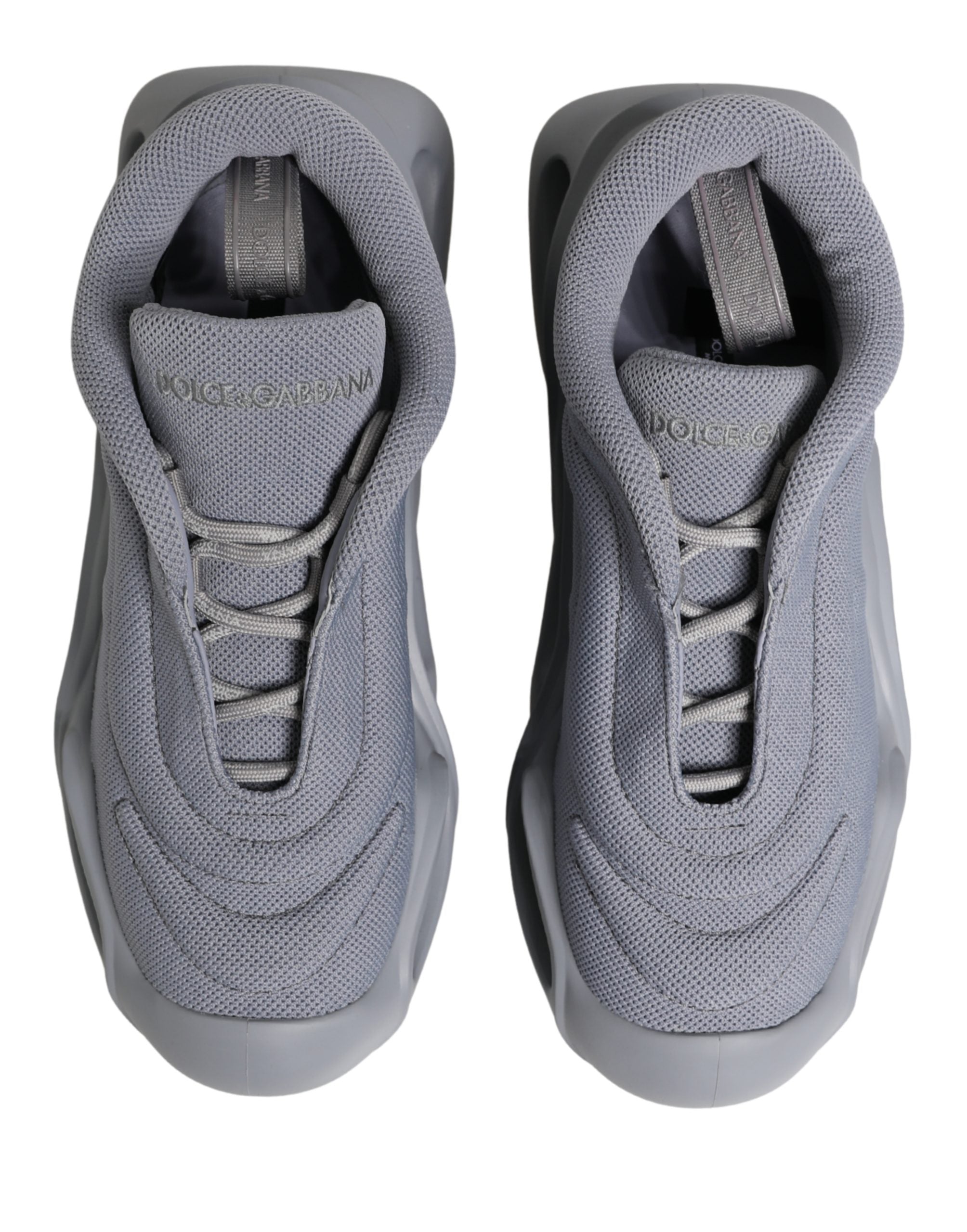 Dolce & Gabbana Gray Slip On Wave Low Top Sneakers