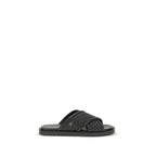 Ferragamo Black Calf Leather Bos Taurus Sandals
