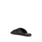 Ferragamo Black Calf Leather Bos Taurus Sandals