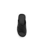 Ferragamo Black Calf Leather Bos Taurus Sandals