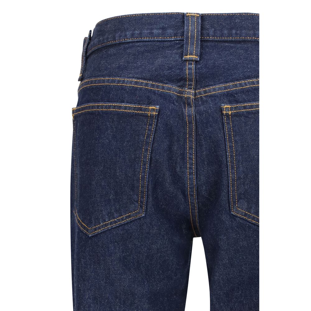 Khaite Blue Cotton Straight-Leg Jeans