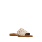 Chloé Multicolor Linen Flat Sandals