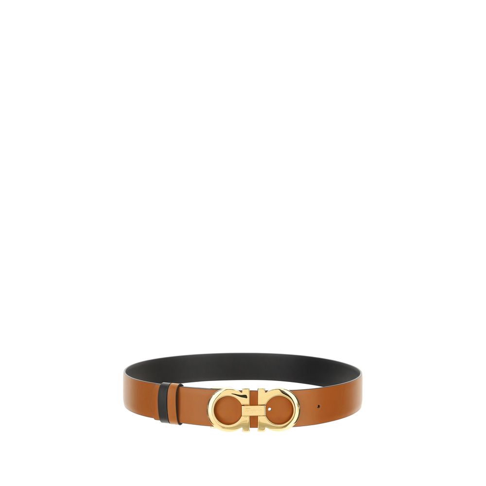Ferragamo Brown Calf Leather Bos Taurus Belt