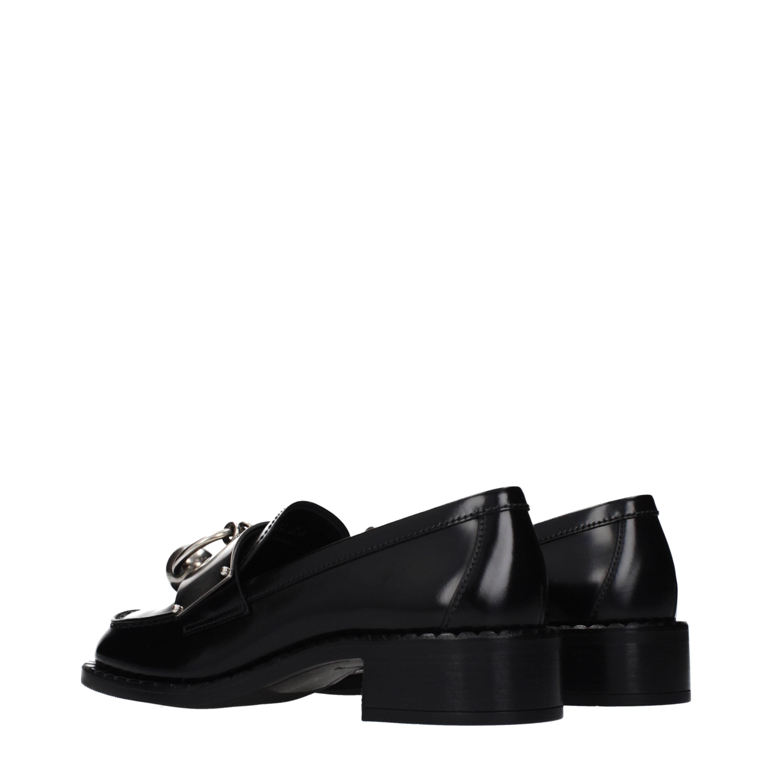 Prada Black Leather Slip-On Loafers