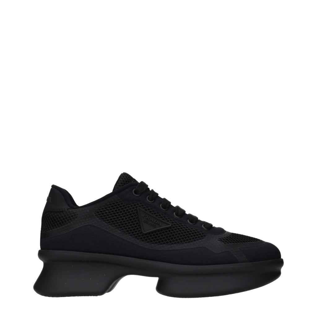 Prada Black Fabric Low Top Sneakers