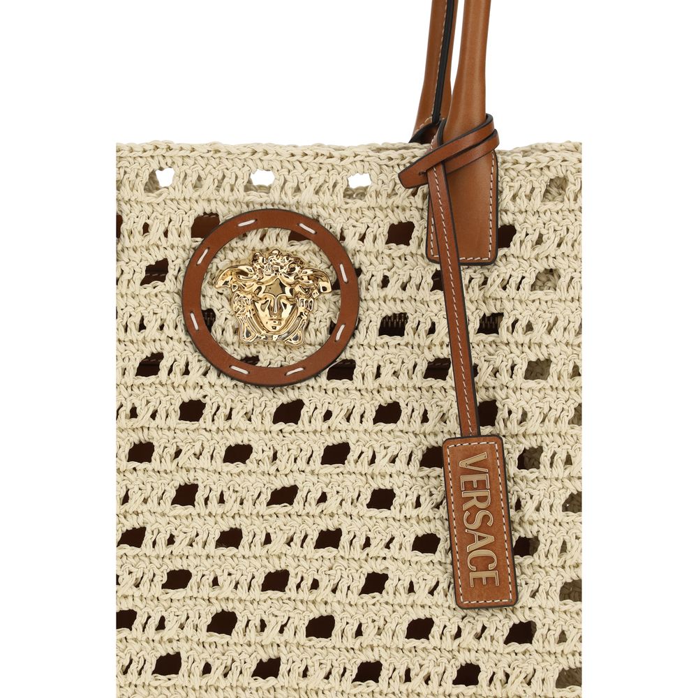 Versace Beige Cotton Shoulder Bag