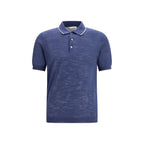 Brooksfield Blue Linen Polo Shirt
