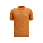 Brooksfield Orange Linen Polo Shirt