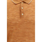 Brooksfield Orange Linen Polo Shirt