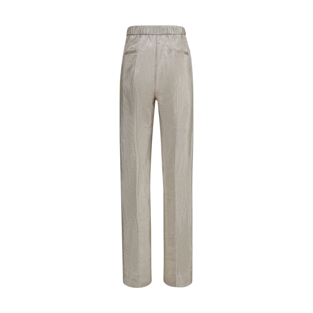 Forte_Forte Silver Polyester Flared Pants