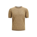 Brooksfield Beige Linen Shortsleeve Shirt