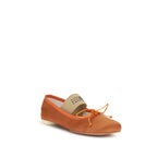 MM6 Orange Viscose Ballet Flats