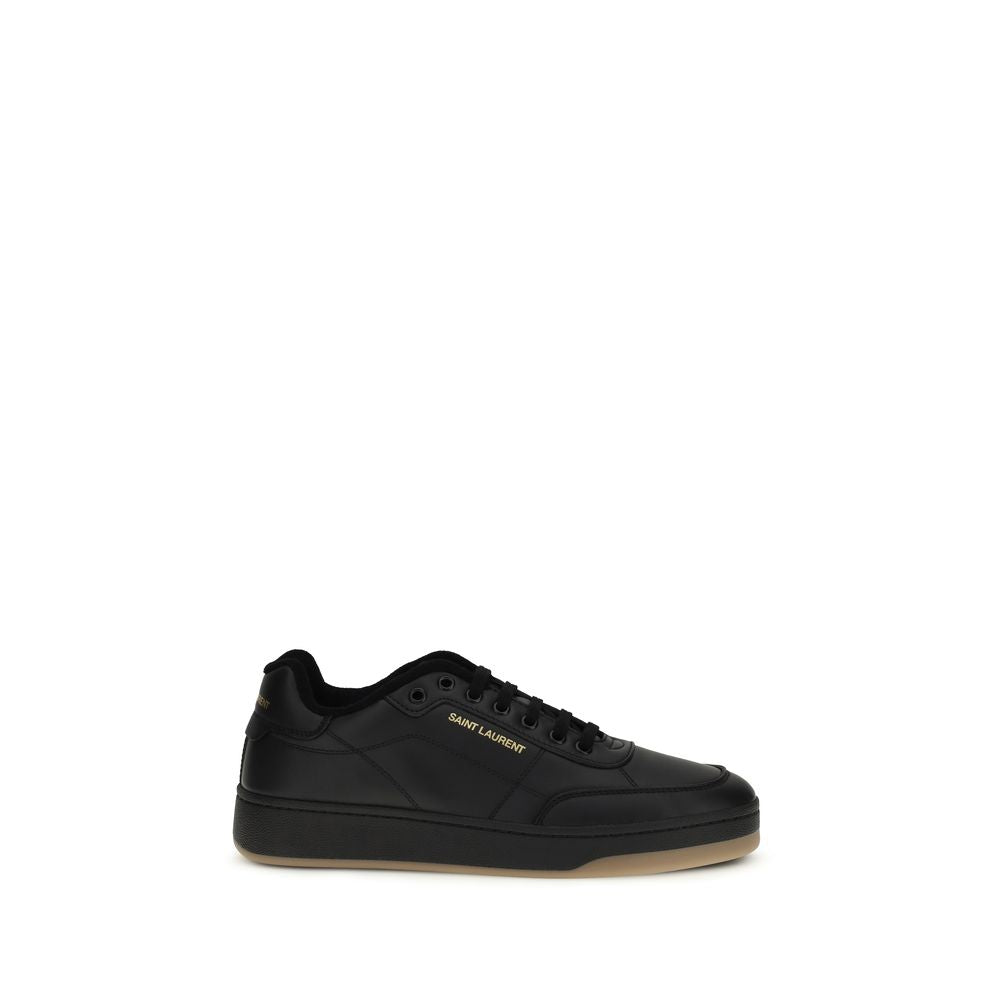 Saint Laurent Black Calf Leather Bos Taurus Low Top Sneakers
