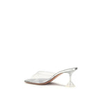 Amina Muaddi Silver Pvc Stiletto Heel Sandals