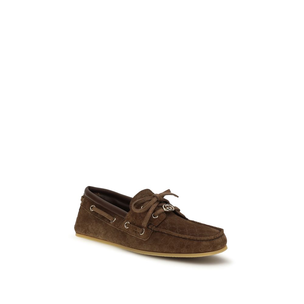 Gucci Brown Calf Leather Bos Taurus Slip-On Loafers