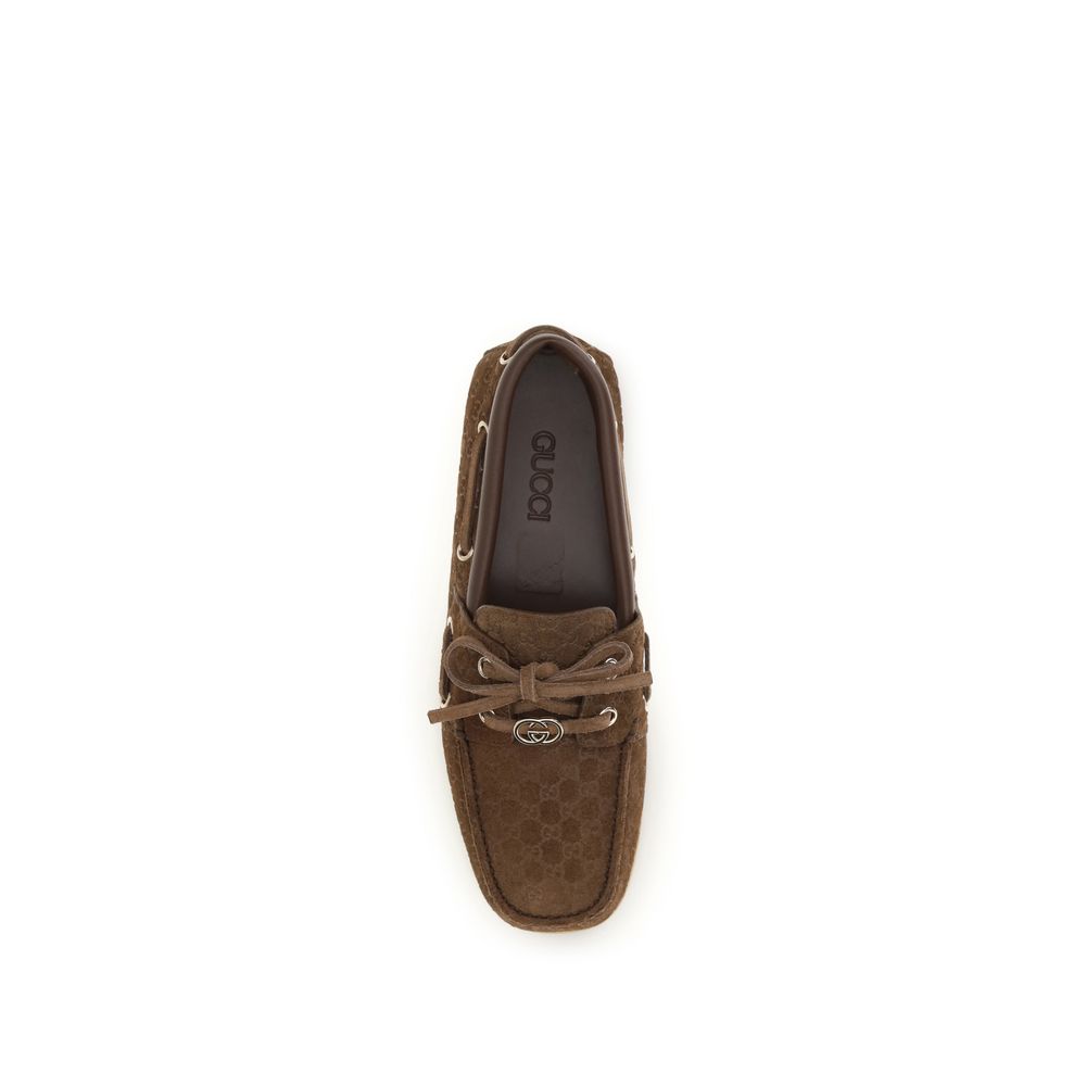 Gucci Brown Calf Leather Bos Taurus Slip-On Loafers