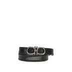 Ferragamo Black Calf Leather Bos Taurus Regular Belt