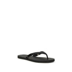 Prada Black Calf Leather Bos Taurus Flip-Flop Sandals