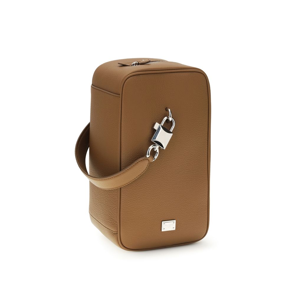 Dolce & Gabbana Brown Calf Leather Bos Taurus Handbag