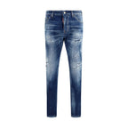 Dsquared² Blue Cotton Slim Fit Jeans