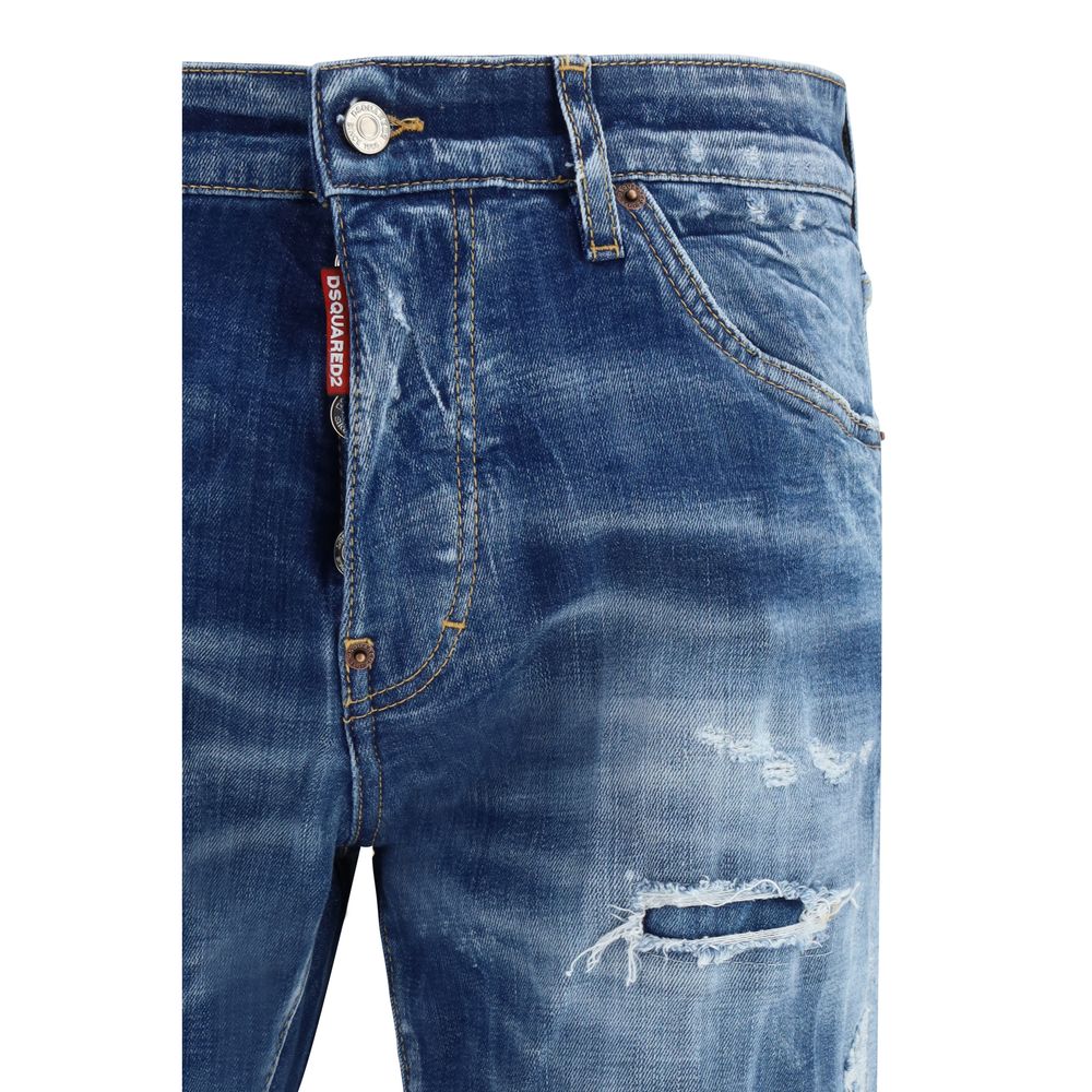 Dsquared² Blue Cotton Slim Fit Jeans