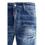 Dsquared² Blue Cotton Slim Fit Jeans