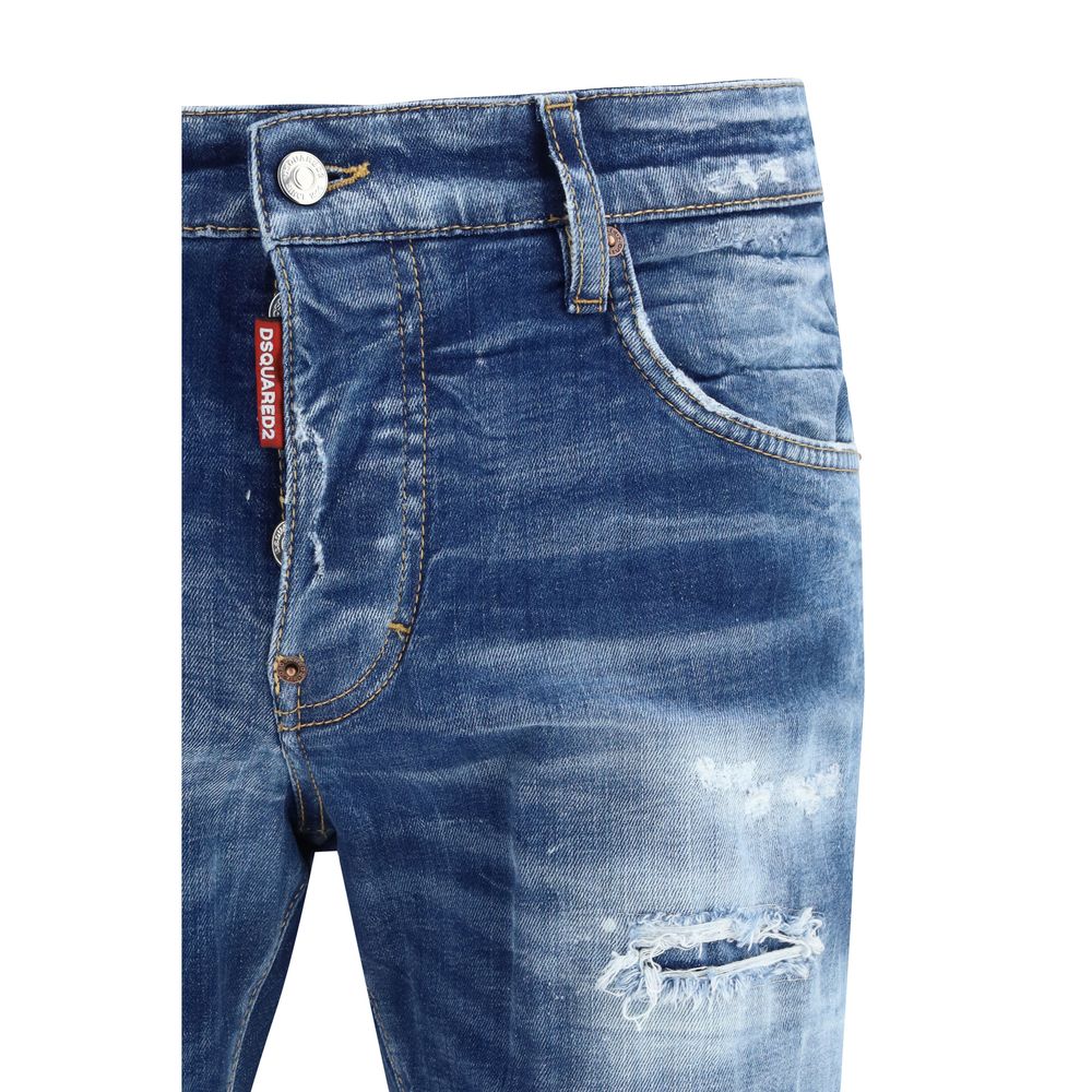 Dsquared² Blue Cotton Straight-Leg Jeans