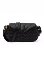 Versace Black Leather Quilted Shoulder Strap Bag