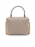 Versace Taupe Quilted Leather Handbag