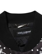 Dolce & Gabbana Black White BandanaPrint Men Bomber  Jacket