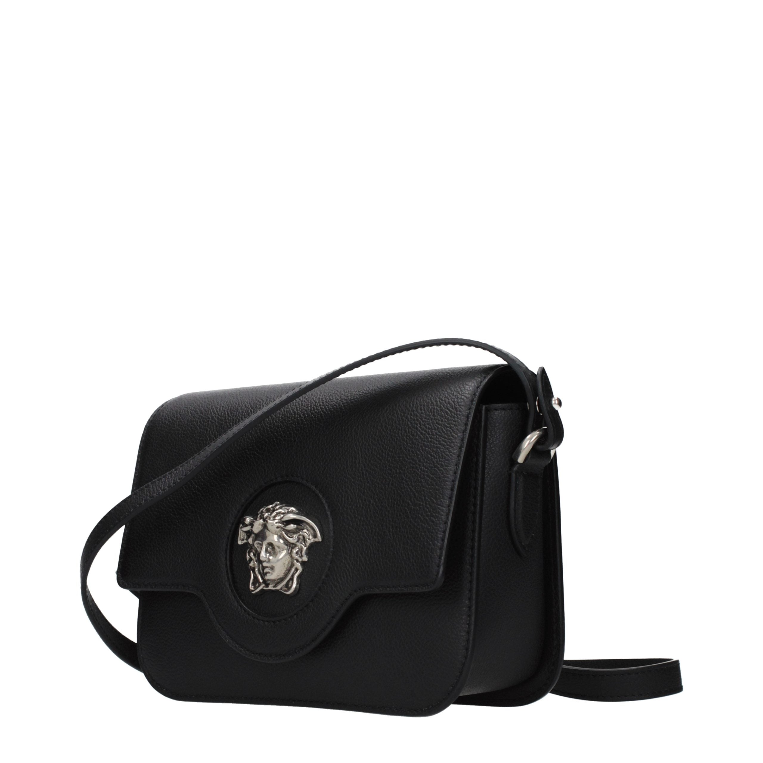 Versace Black Leather Crossbody Bag