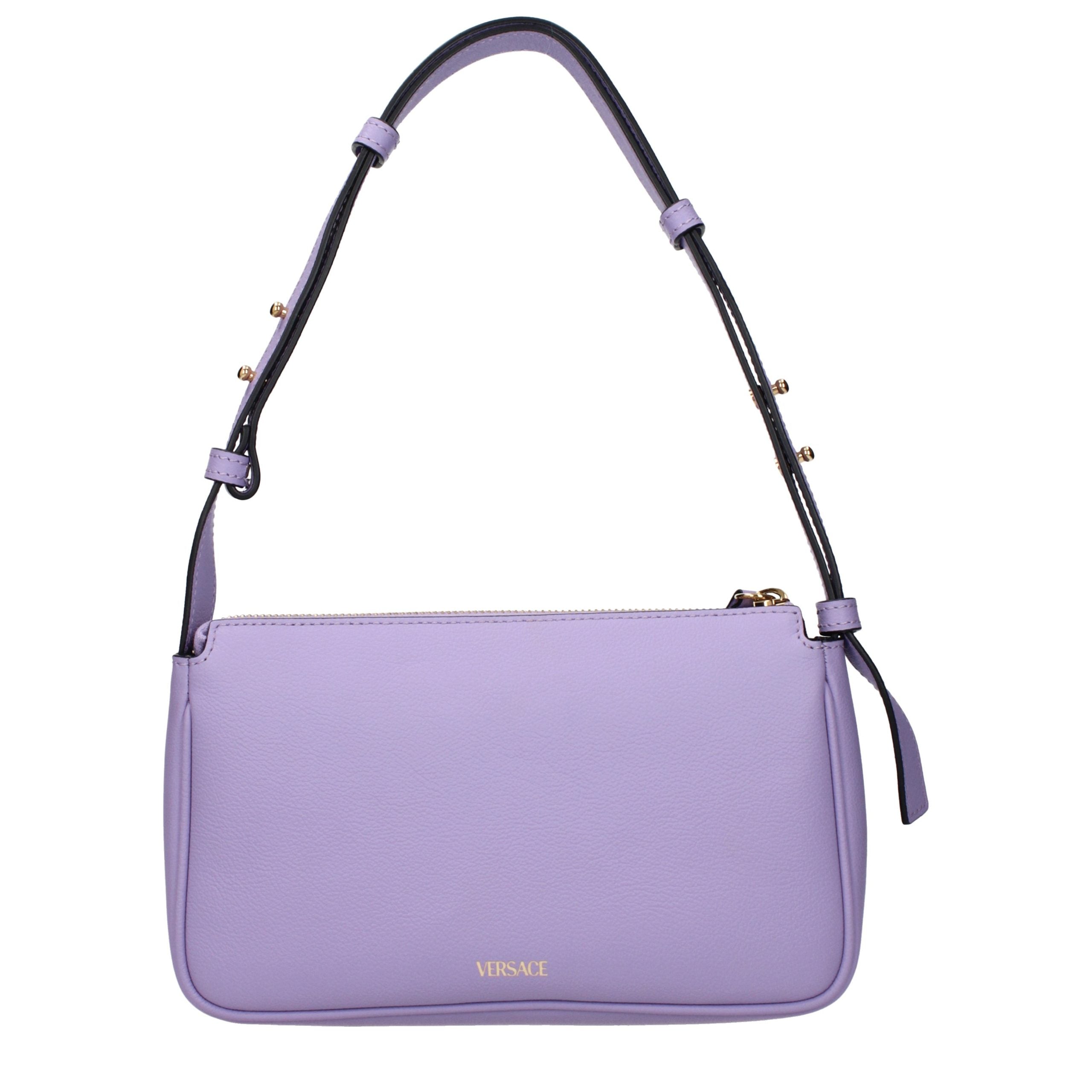 Versace Purple Leather Shoulder Bag
