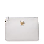 Versace White Leather Clutch Bag