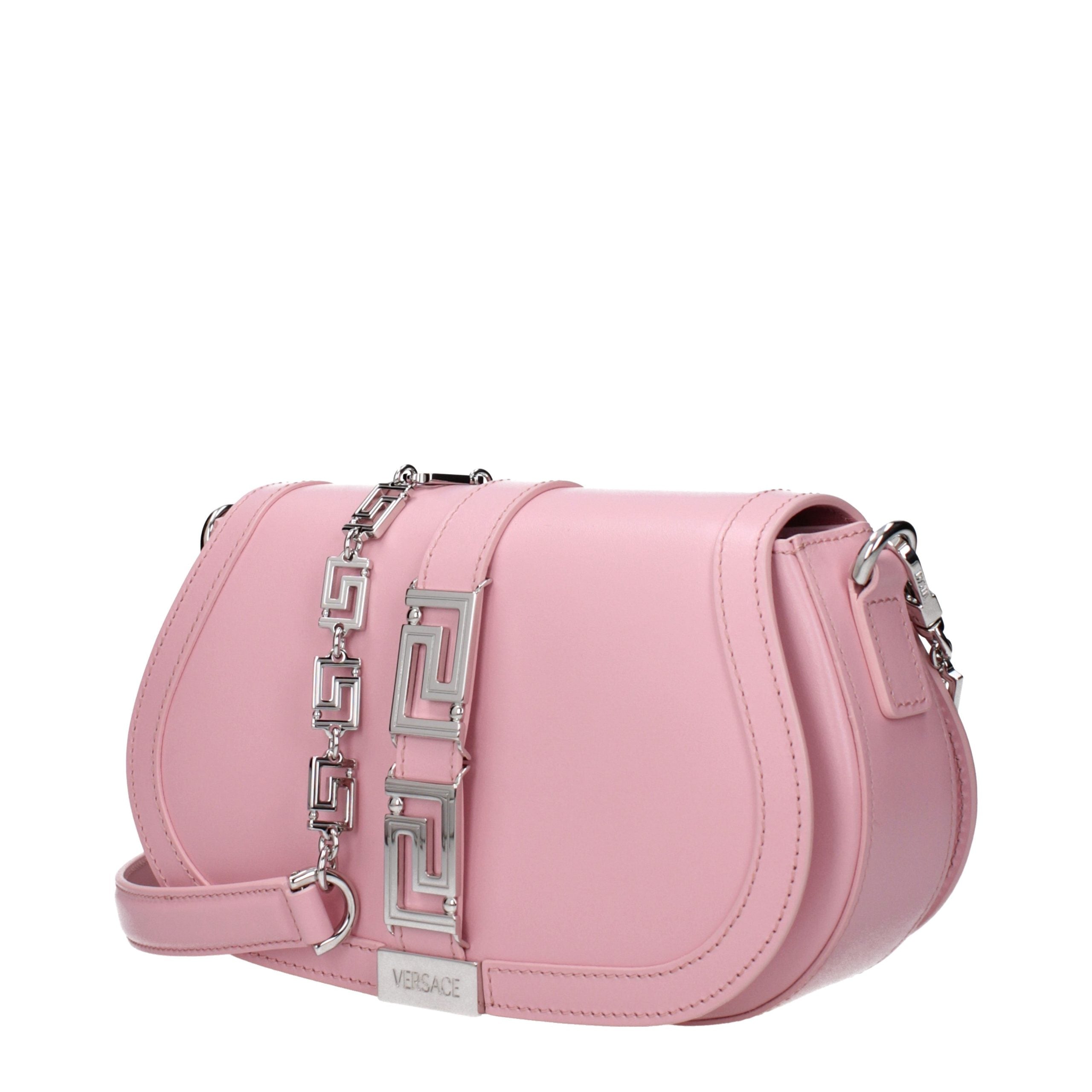 Versace Pink Leather Shoulder Bag