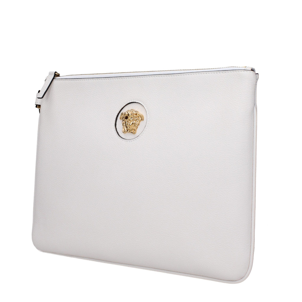 Versace White Leather Clutch Bag
