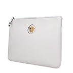 Versace White Leather Clutch Bag