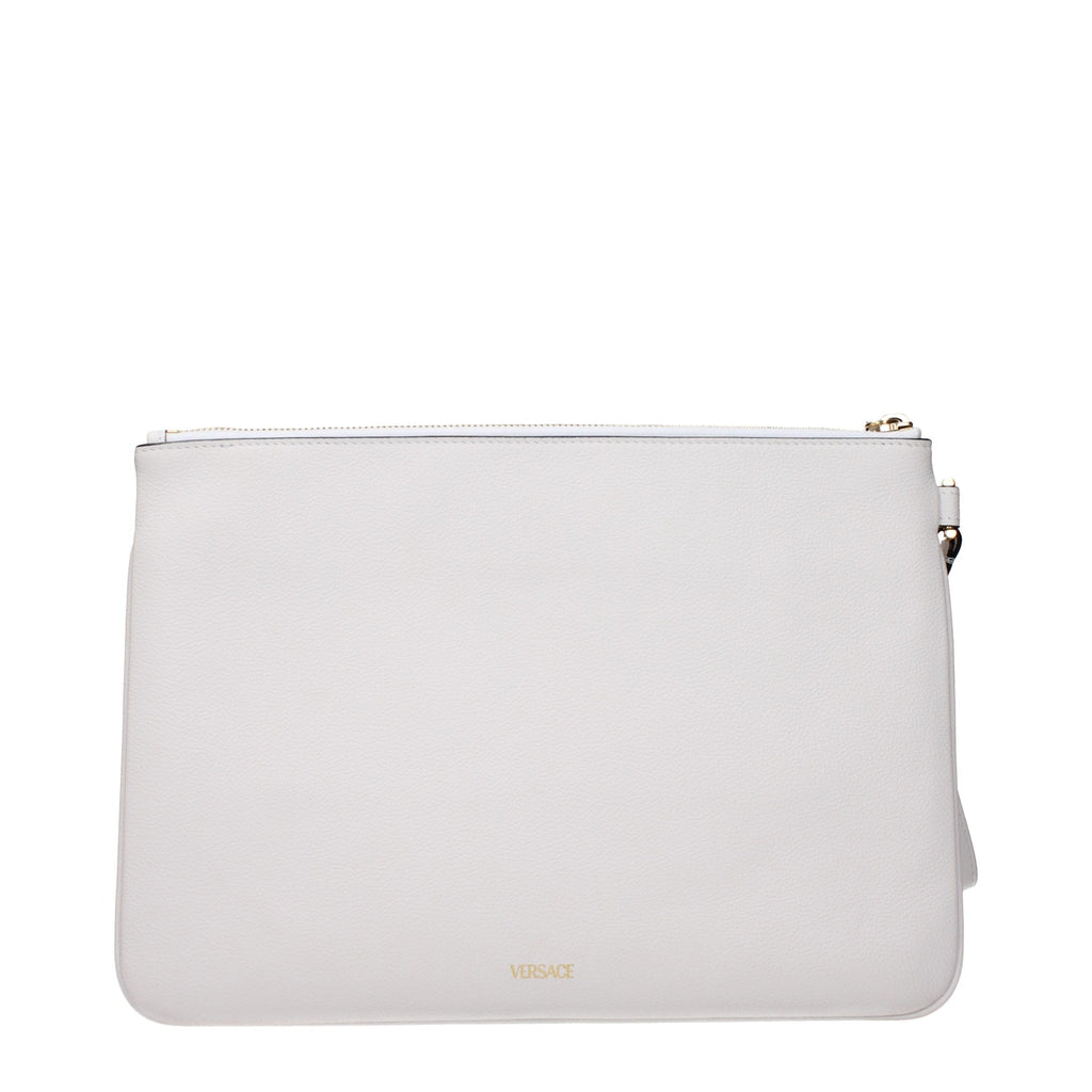 Versace White Leather Clutch Bag