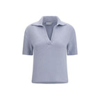 Gabriela Hearst Blue Cashmere Polo Shirt