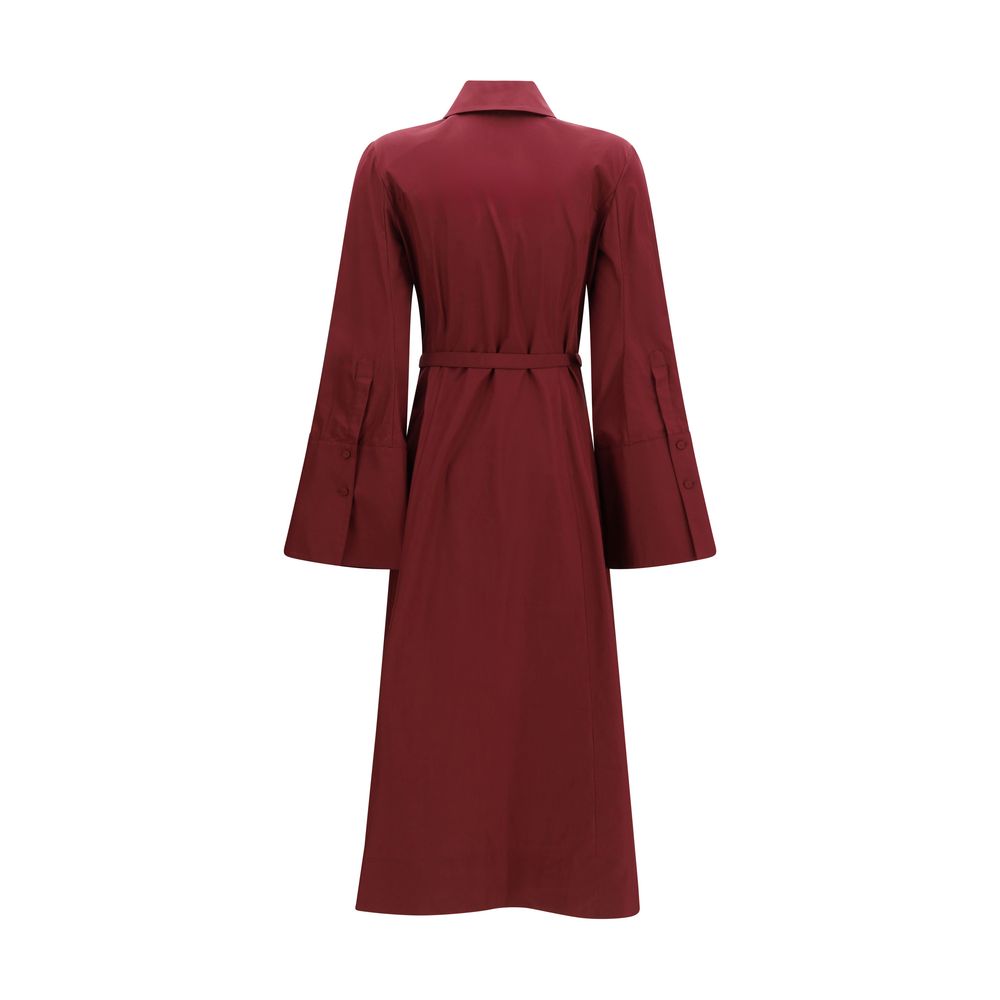 Gabriela Hearst Bordeaux Cotton Casual Dress