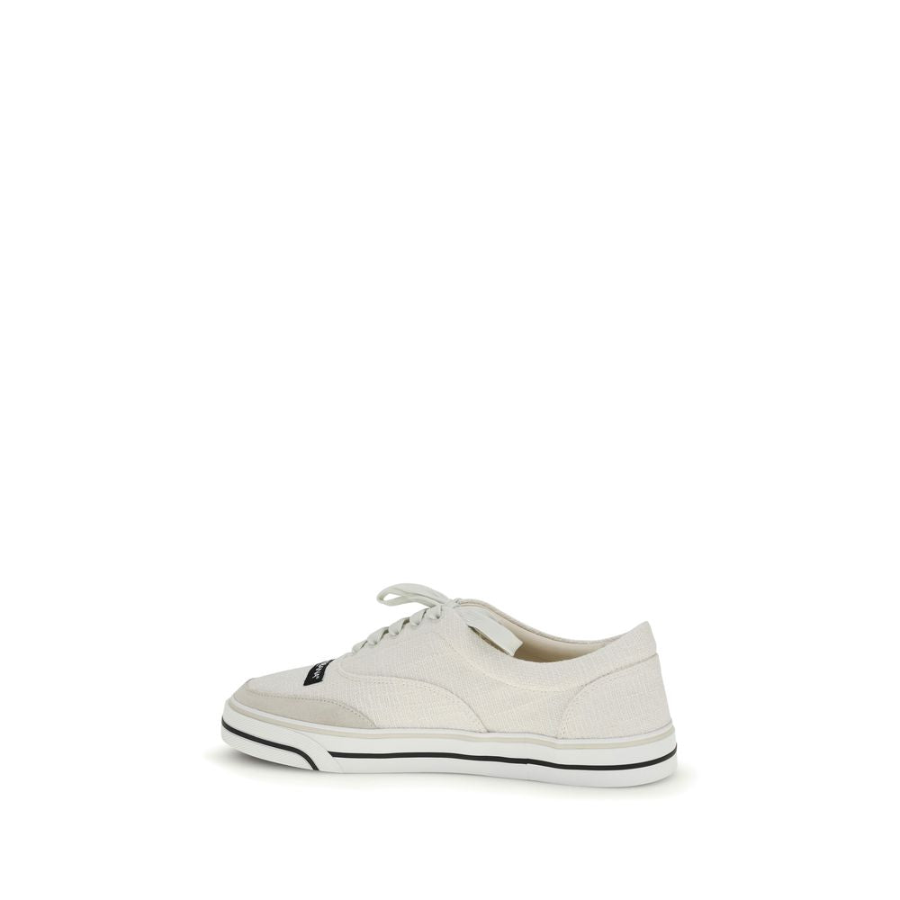 Dolce & Gabbana White Linen Low Top Sneakers