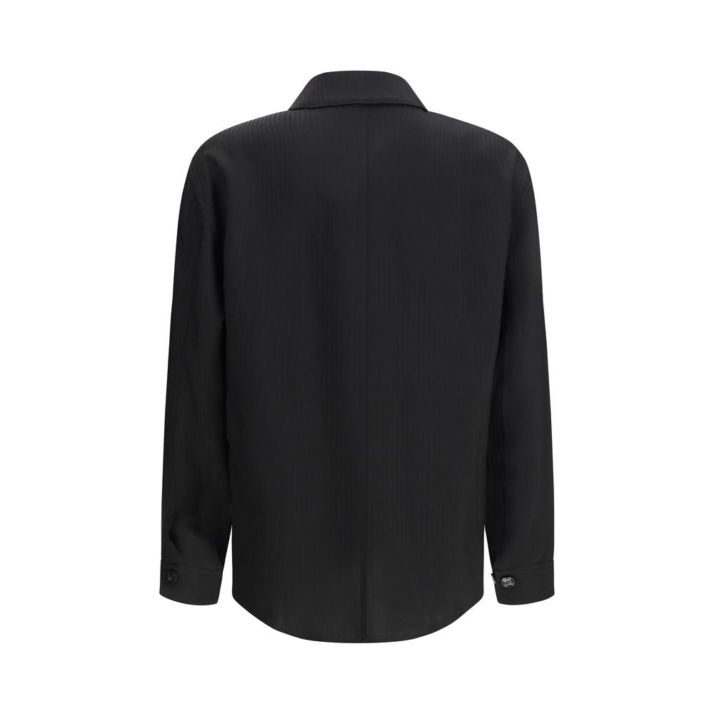 Giorgio Armani Black Viscose Dress Shirt