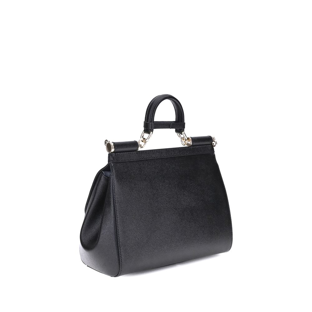 Dolce & Gabbana Black Calf Leather Bos Taurus Shoulder Bag