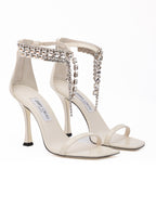 Jimmy Choo White Patent Leather Verity 100 Sandals