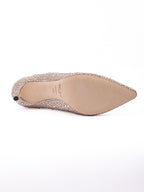 Jimmy Choo Honey Gold Shimmer Suede Crystals Romy 85 pumps