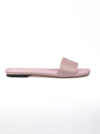 Jimmy Choo Pink Satin Crystal Clovis Flat